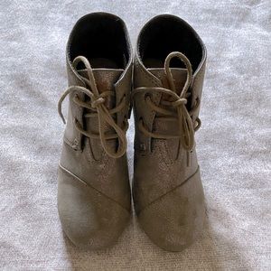 TOMS Wedge Booties Size 5.5
